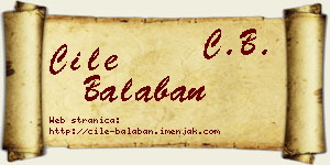 Ćile Balaban vizit kartica